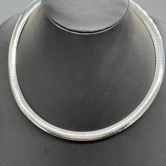 JTV Sterling Silver 925 8mm Omega Link Chain Necklace 20" Italy - Picture 13 of 13